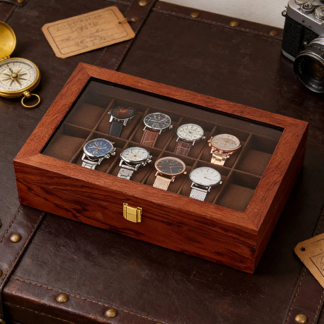 Grande boîte à montres en bois 12 emplacements VanyVenza