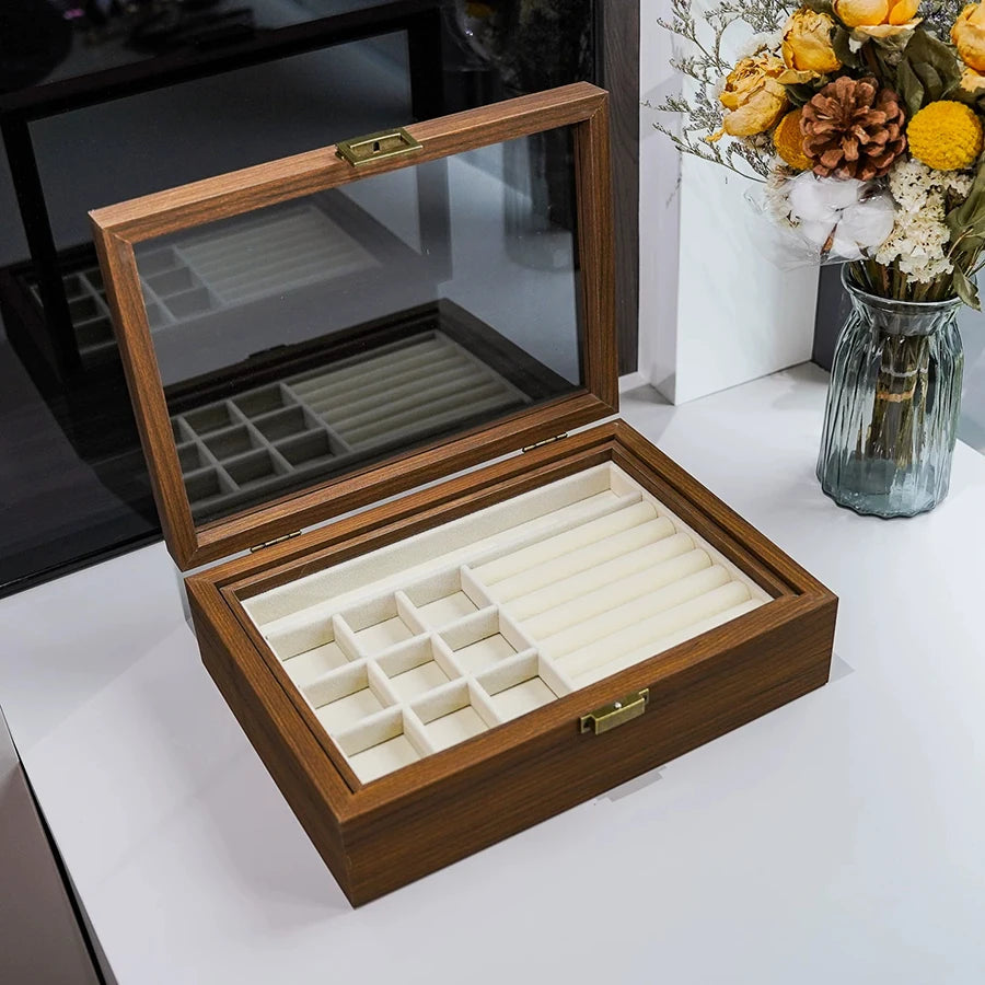 Boîte à bijoux en bois avec plateau amovible VanyVenza