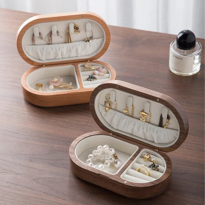Boîte à bijoux de voyage en bois pour bagues et colliers VanyVenza