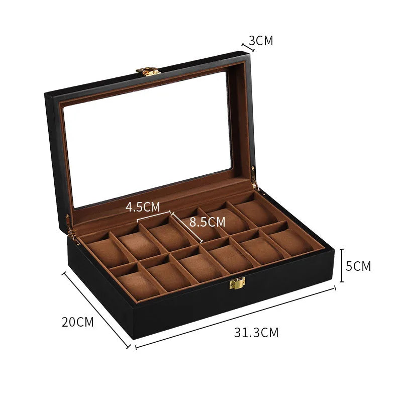 Boîte à montre en bois 12 compartiments VanyVenza