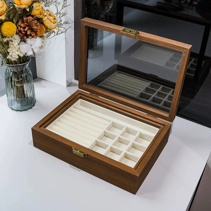 Boîte à bijoux en bois avec plateau amovible VanyVenza