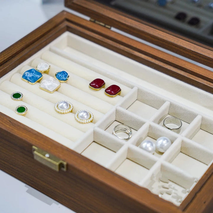 Boîte à bijoux en bois avec plateau amovible VanyVenza