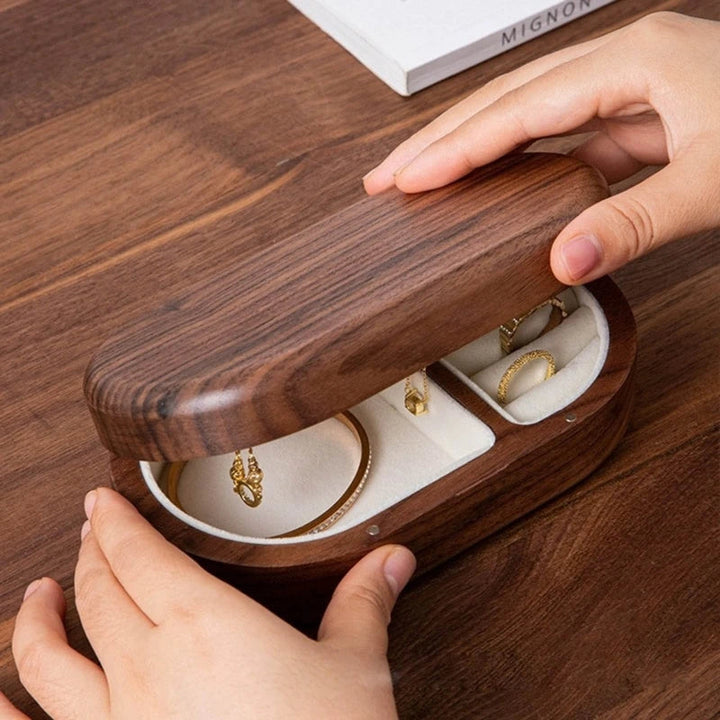 Boîte à bijoux de voyage en bois pour bagues et colliers VanyVenza