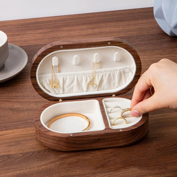 Boîte à bijoux de voyage en bois pour bagues et colliers VanyVenza