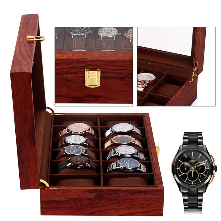 Grande boîte à montres en bois 12 emplacements VanyVenza