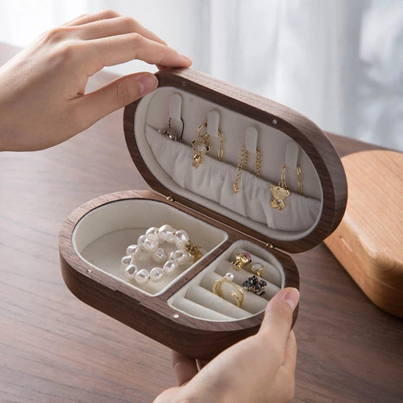 Boîte à bijoux de voyage en bois pour bagues et colliers VanyVenza