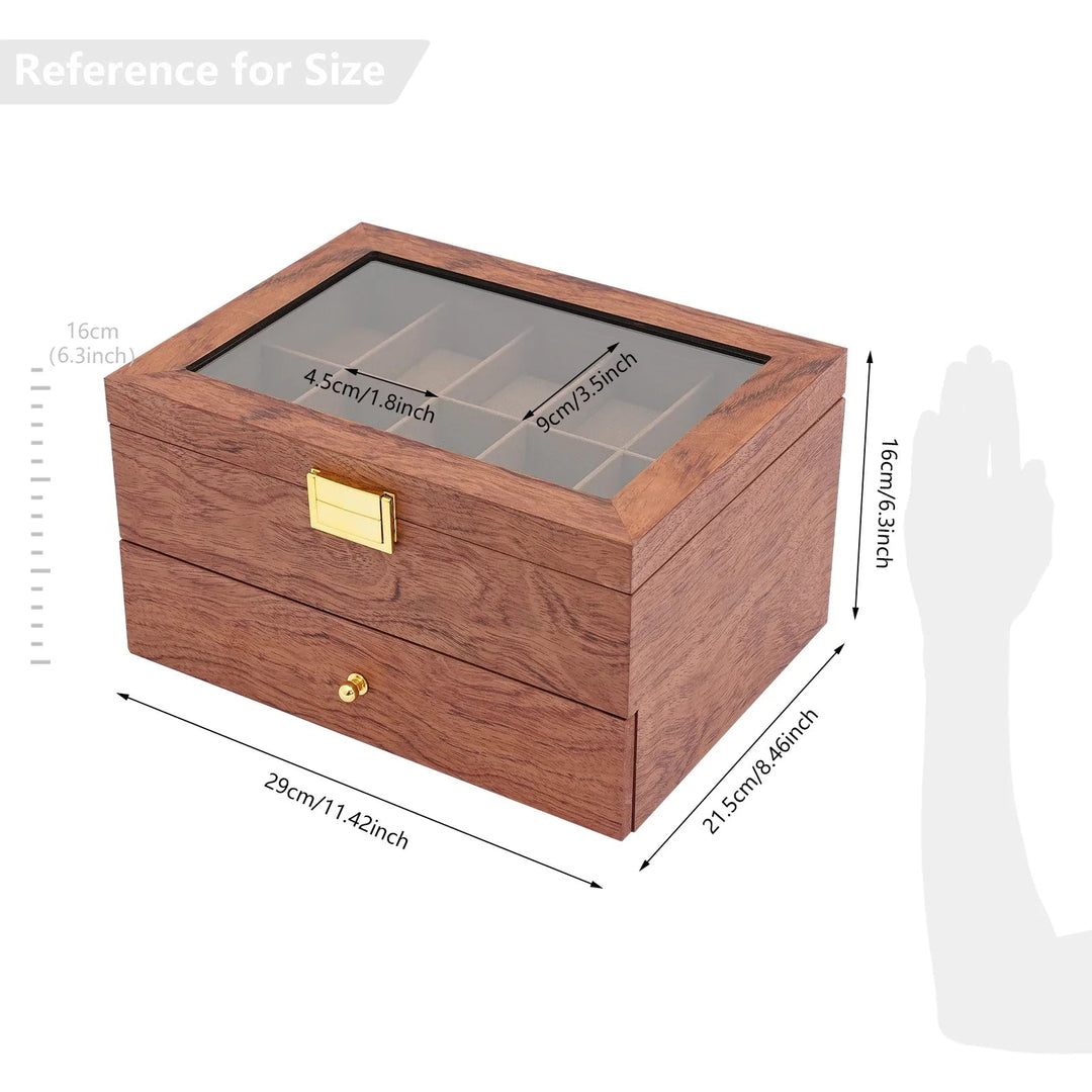 Boîte à montre en bois avec tiroir VanyVenza