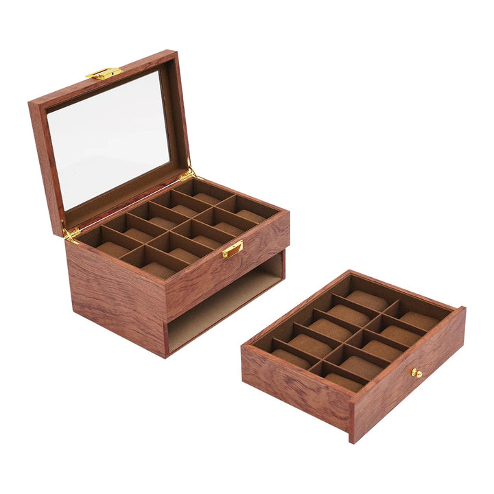 Boîte à montre en bois avec tiroir VanyVenza