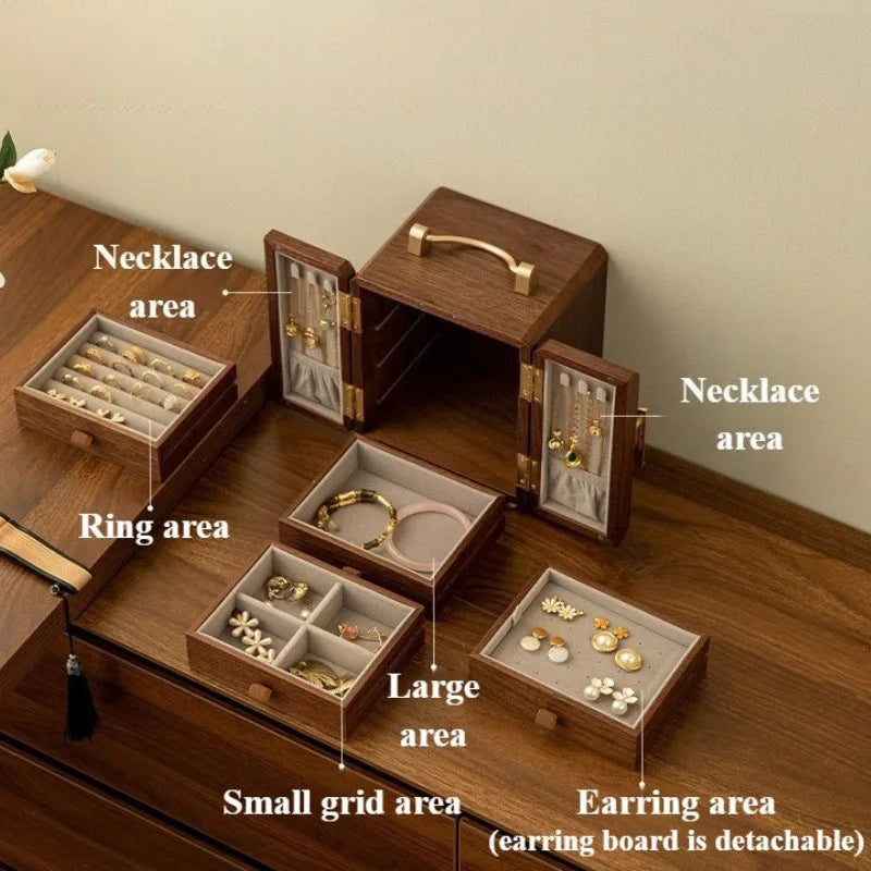 Coffret à bijoux en bois rétro VanyVenza
