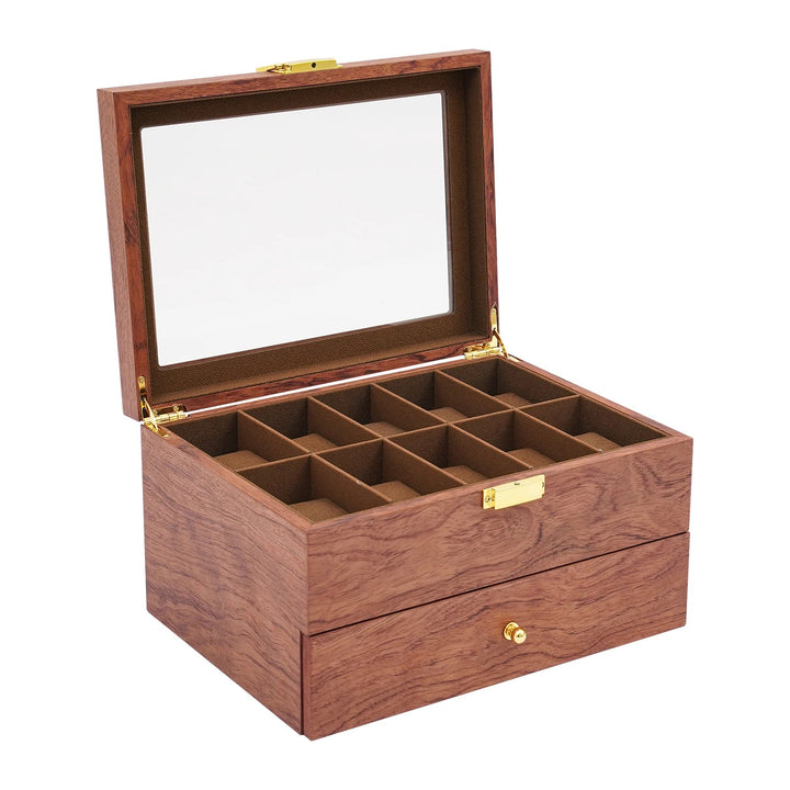 Boîte à montre en bois avec tiroir VanyVenza
