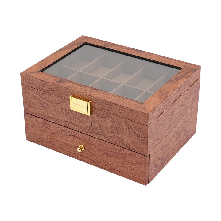 Boîte à montre en bois avec tiroir VanyVenza